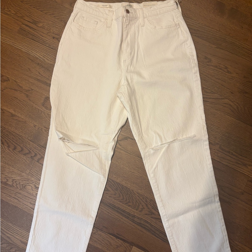 Off White Distressed Jeans size 10 high waist